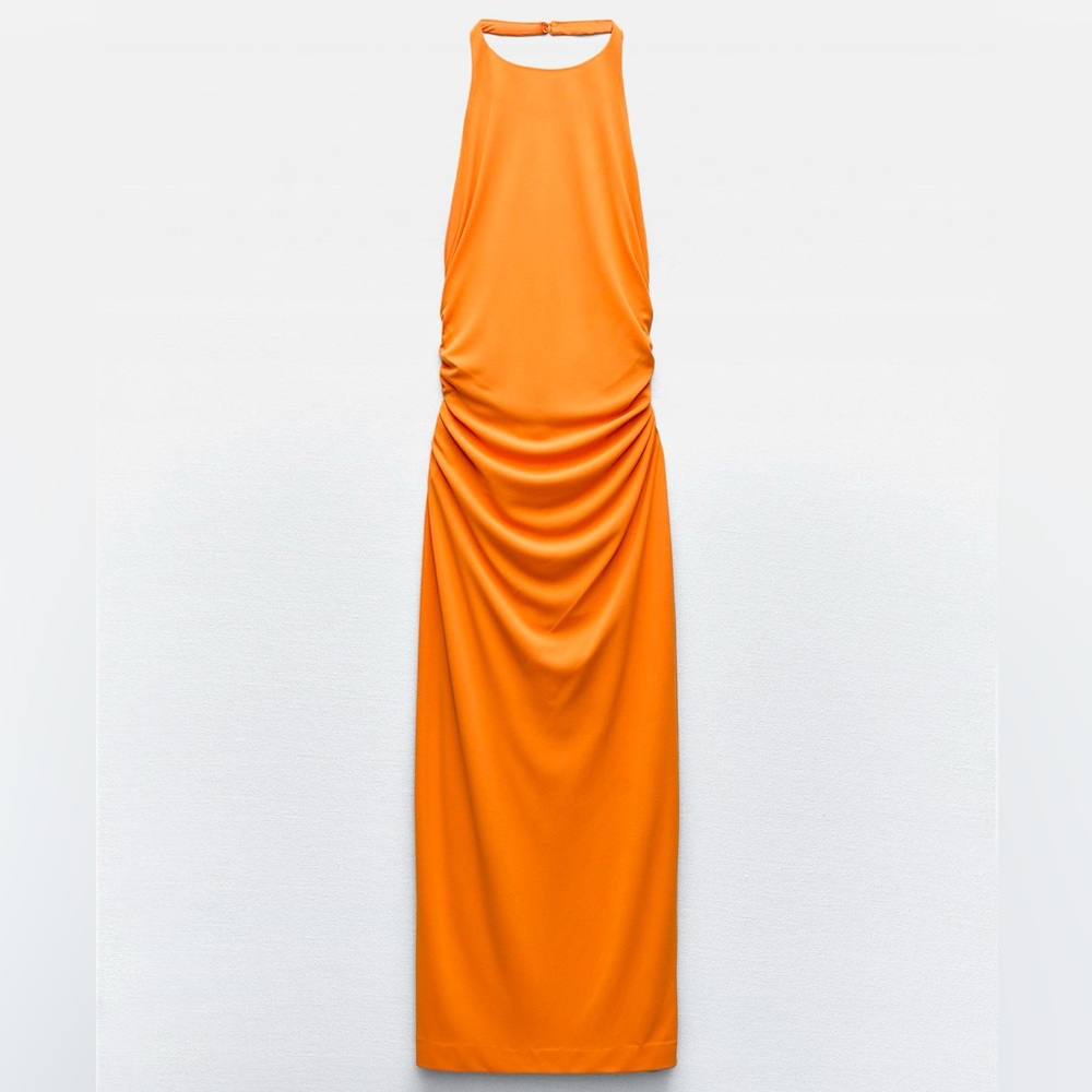 Zara Halter Dress - Orange - Medium